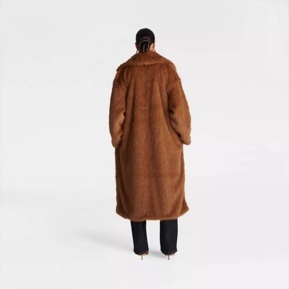 KBB by KAHLANA Target Women's 1X Extra Large The Oversized Faux Fur Trench Coat - Picture 6 of 7